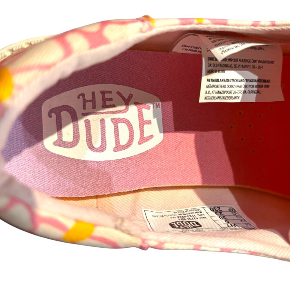 Hey Dude Wendy Funk Psychedelic Floral Pink Floral slip on canvas shoes sz 7 NIB - Picture 10 of 11